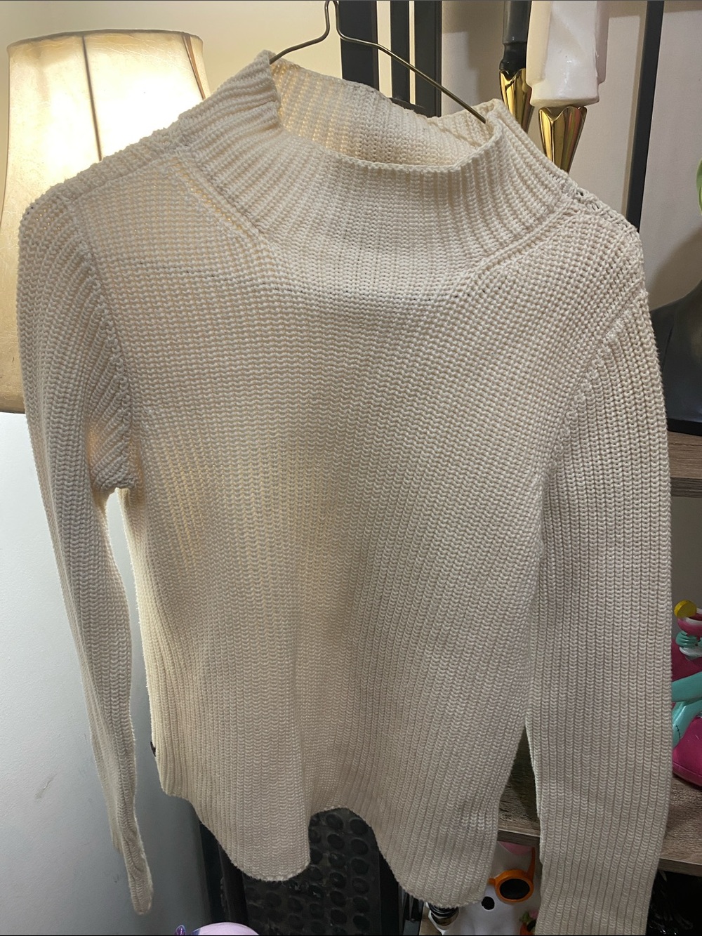 Ralph Lauren Cream Ribbed Turtleneck Sweater